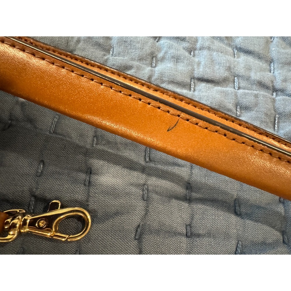 Michael Kors Carrie Large Pebbled Leather Tote Bag Luggage Brown Gold Hardware - Picture 16 of 16